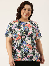 Cutout Painted Floral T-Shirt