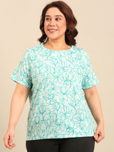 Floral Line Art T-Shirt